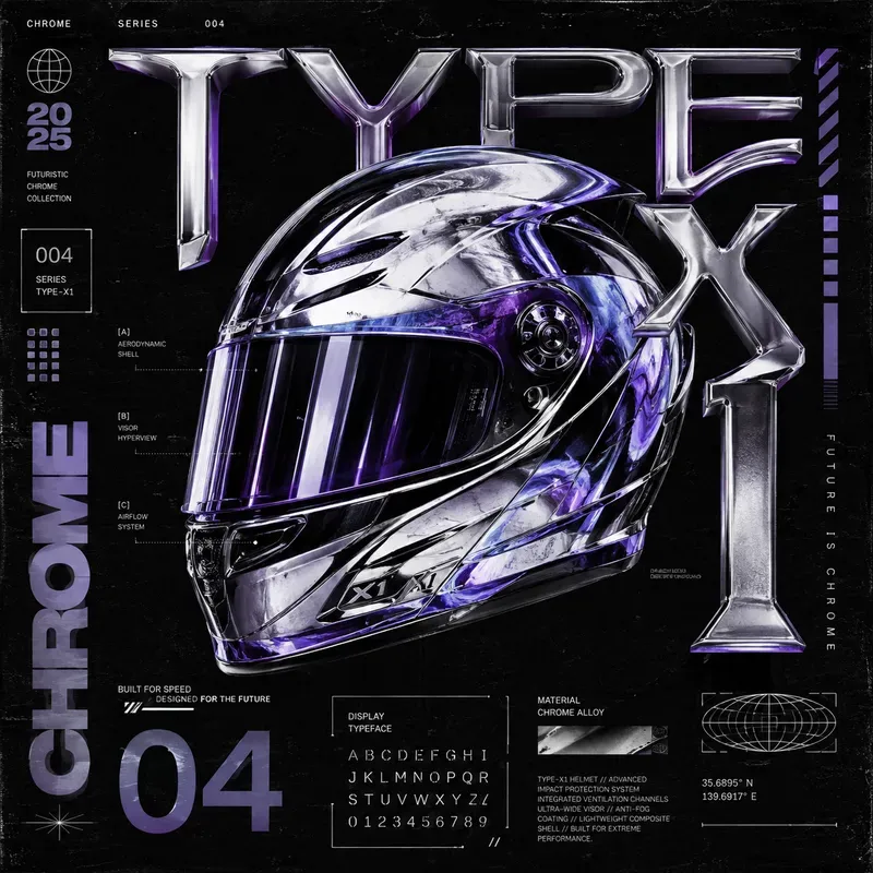 Chrome Type Poster Labs
