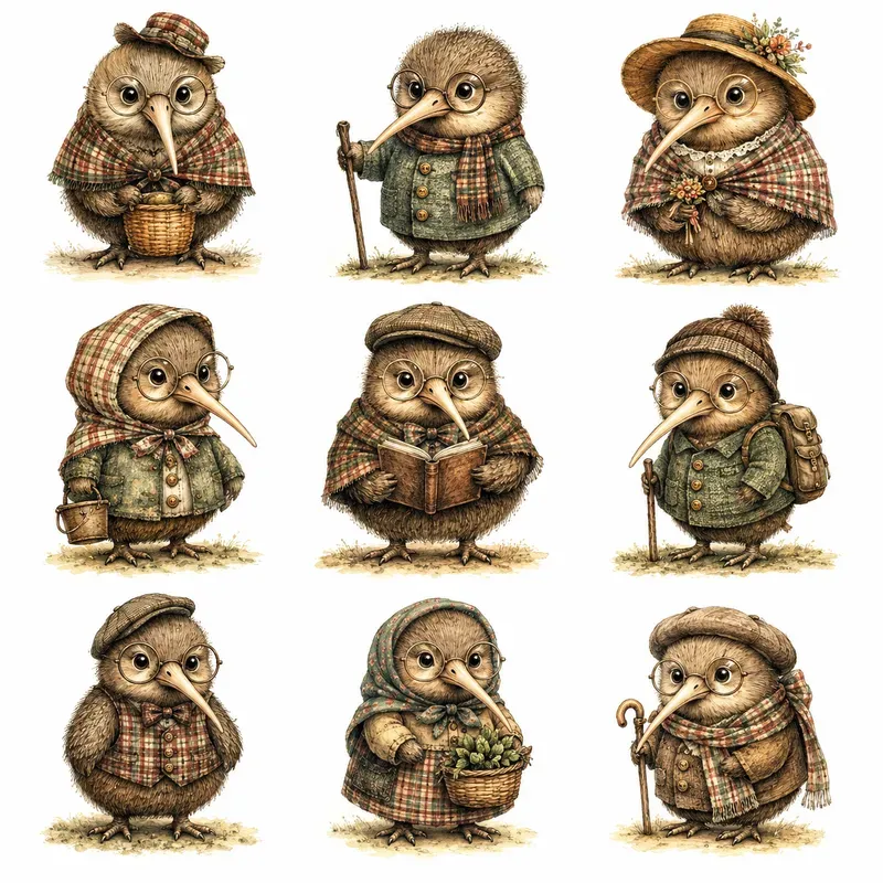 Whimsical Vintage Animal Storybook Art