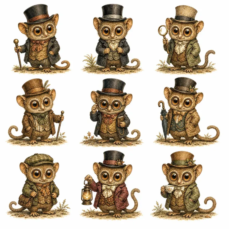 Whimsical Vintage Animal Storybook Art