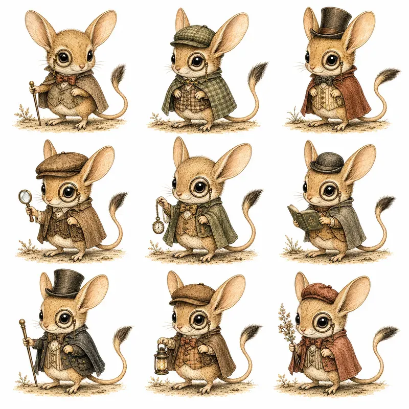 Whimsical Vintage Animal Storybook Art