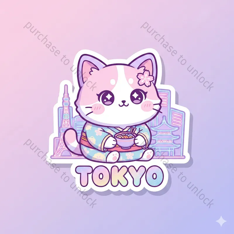 Kawaii City Animal Stickers