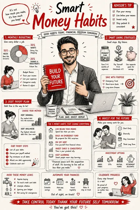 Red Editorial Character Infographics