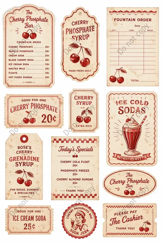 Soda Fountain Vintage Ephemera