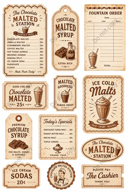 Soda Fountain Vintage Ephemera