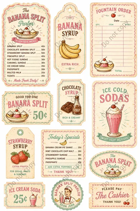 Soda Fountain Vintage Ephemera