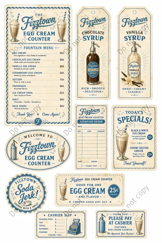 Soda Fountain Vintage Ephemera