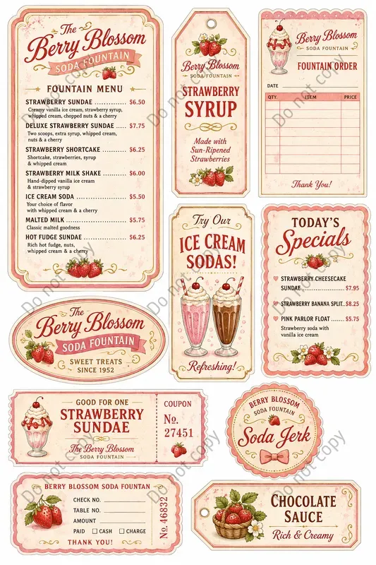 Soda Fountain Vintage Ephemera