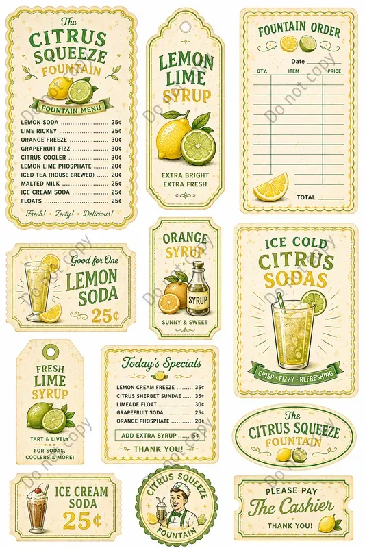 Soda Fountain Vintage Ephemera