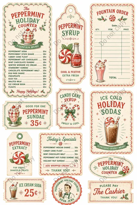 Soda Fountain Vintage Ephemera