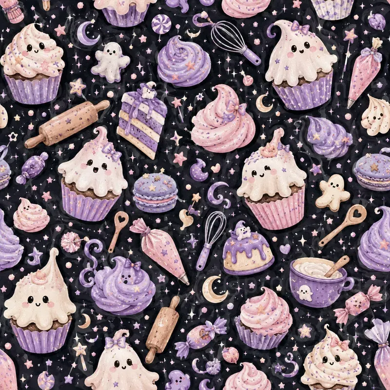 Whimsical Haunted Bakery Patterns