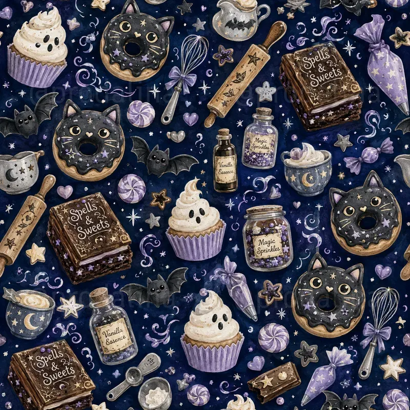 Whimsical Haunted Bakery Patterns
