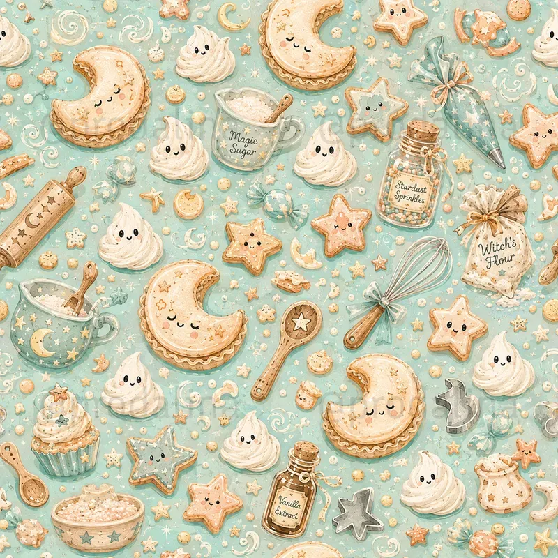 Whimsical Haunted Bakery Patterns