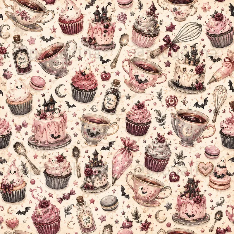 Whimsical Haunted Bakery Patterns