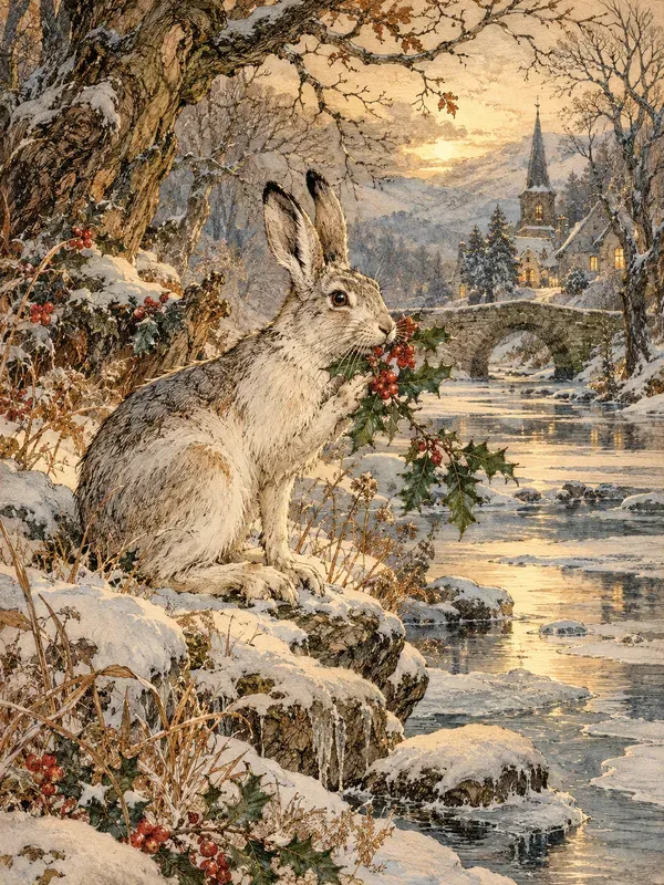 Antique Vintage Christmas Storybook Art