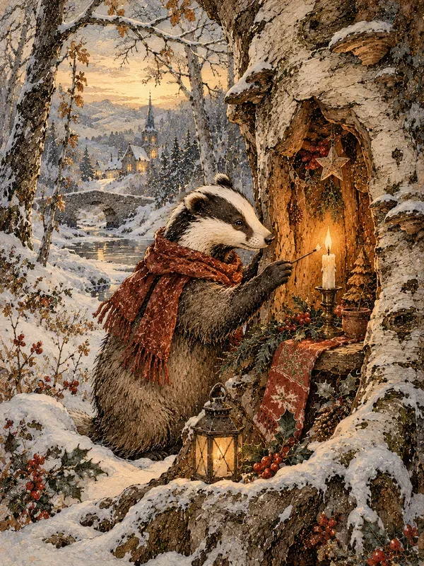 Antique Vintage Christmas Storybook Art