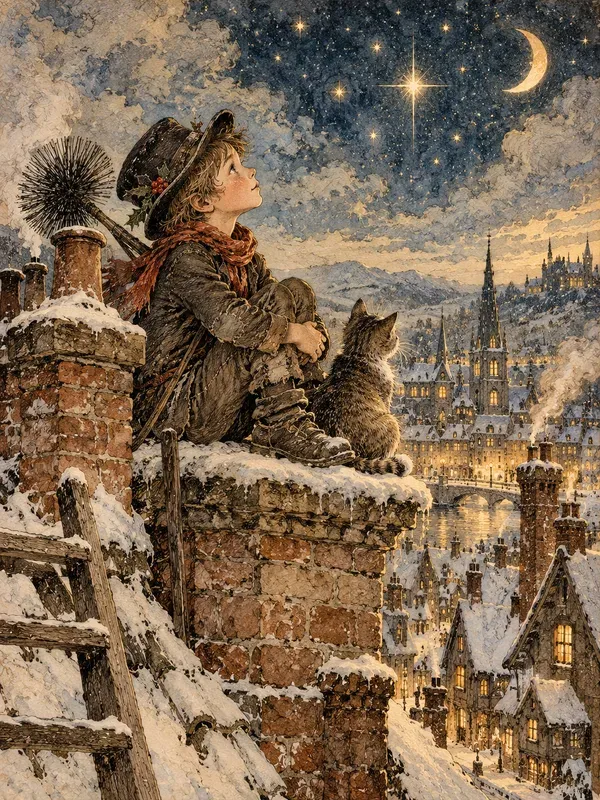 Antique Vintage Christmas Storybook Art