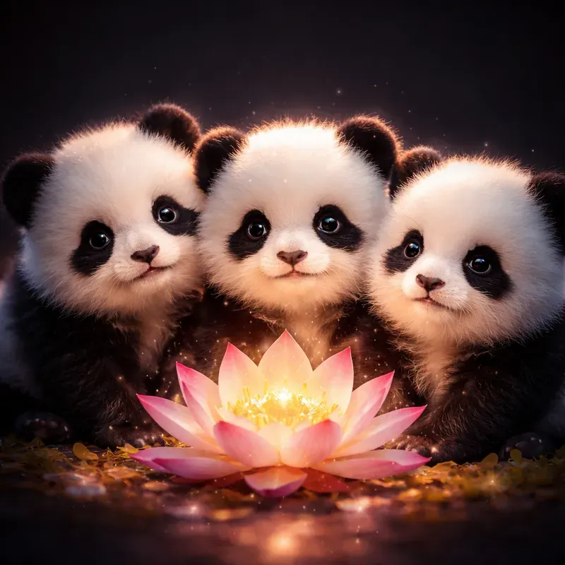 Colorful Cute Kitten Trio Portraits