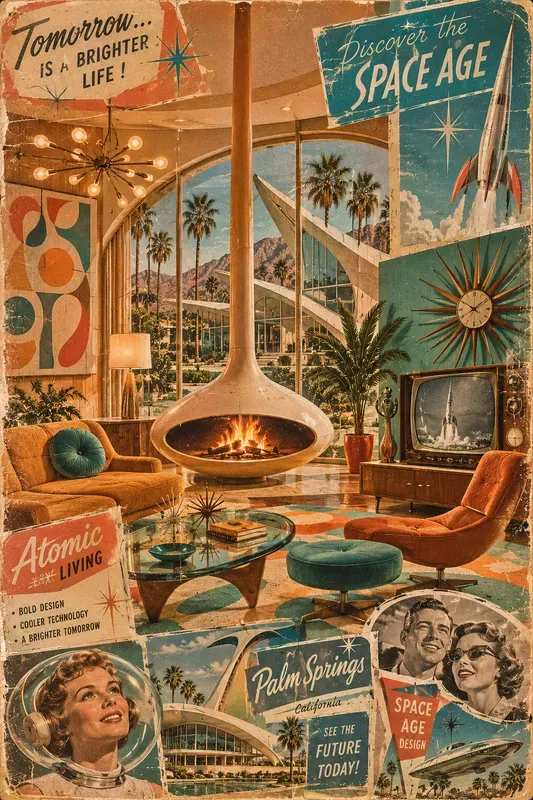 Space Age Retro Collage Poster Makers