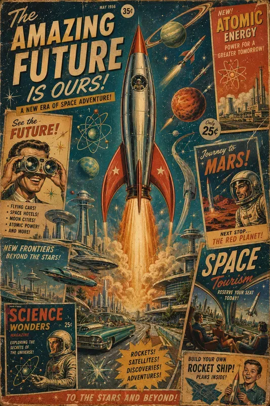 Space Age Retro Collage Poster Makers