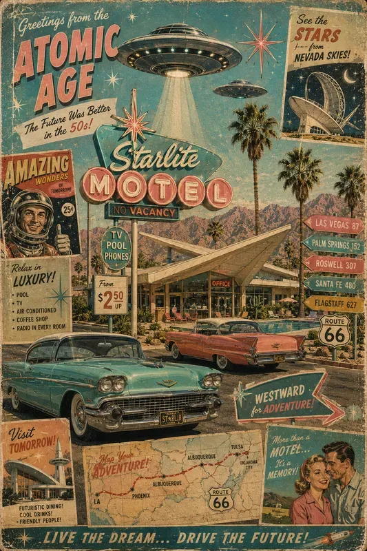 Space Age Retro Collage Poster Makers
