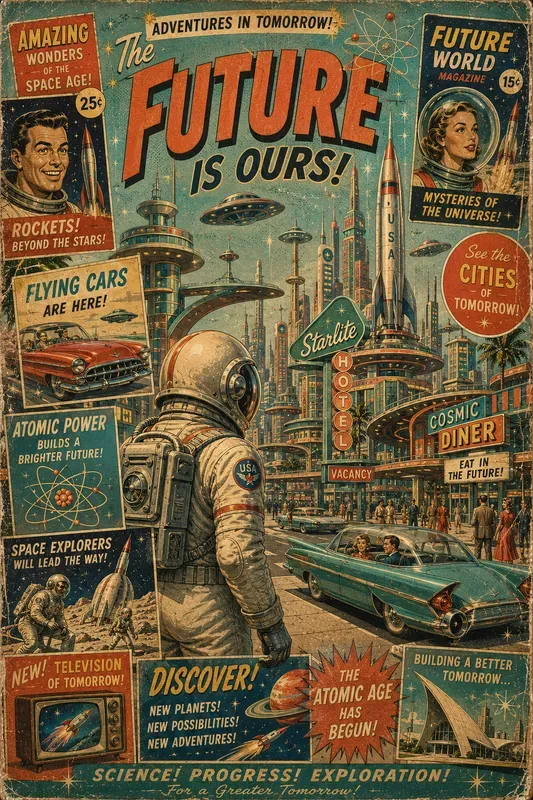 Space Age Retro Collage Poster Makers