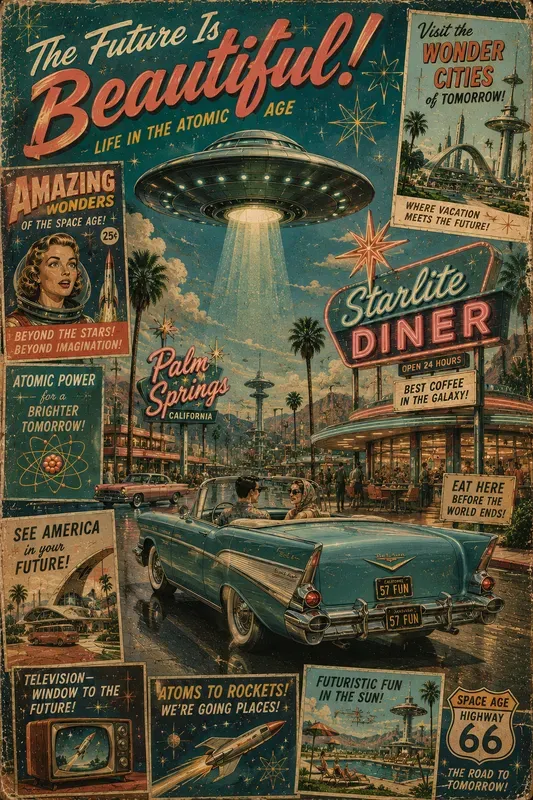 Space Age Retro Collage Poster Makers