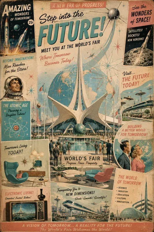 Space Age Retro Collage Poster Makers