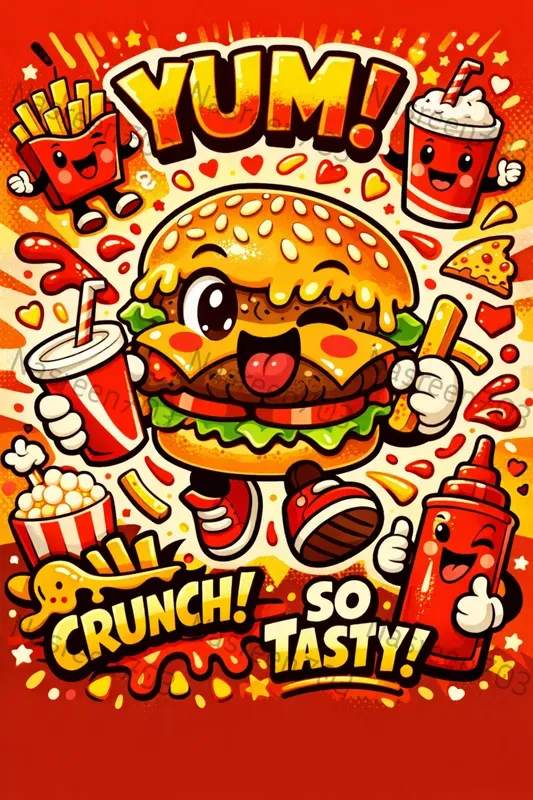 Cute Chaos Cartoon Pop Style Posters