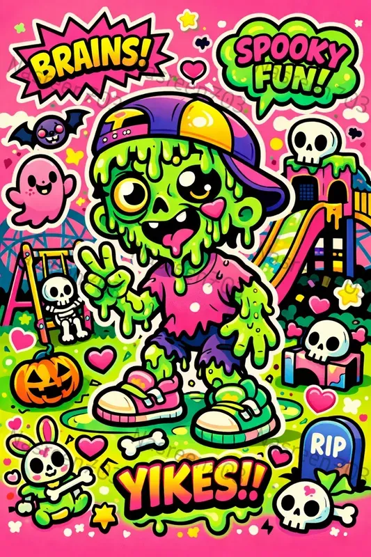 Cute Chaos Cartoon Pop Style Posters