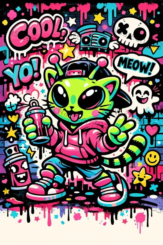 Cute Chaos Cartoon Pop Style Posters