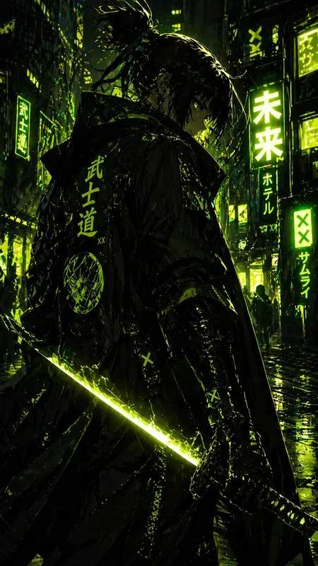 Neon Lime Cyberanime Aesthetics