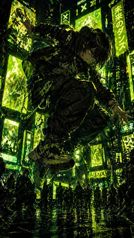 Neon Lime Cyberanime Aesthetics