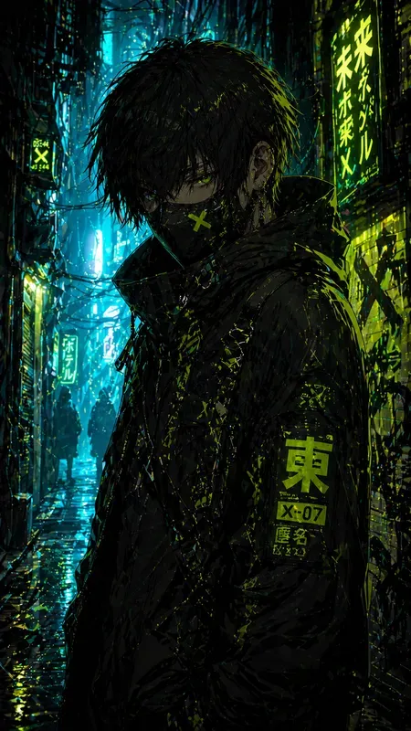 Neon Lime Cyberanime Aesthetics