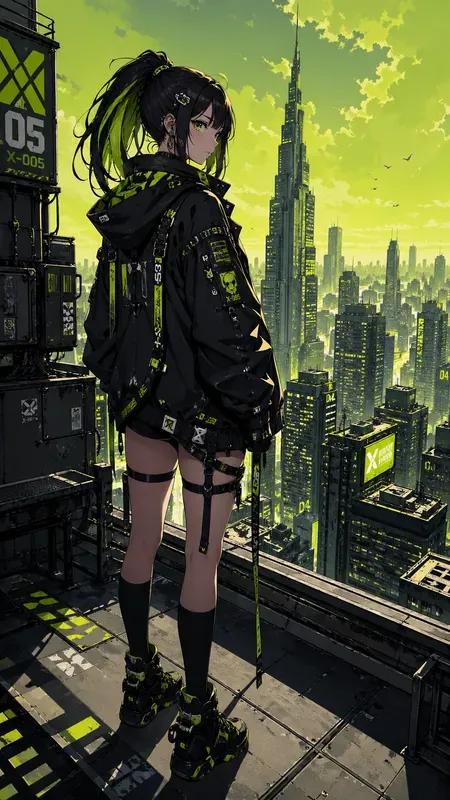 Neon Lime Cyberanime Aesthetics