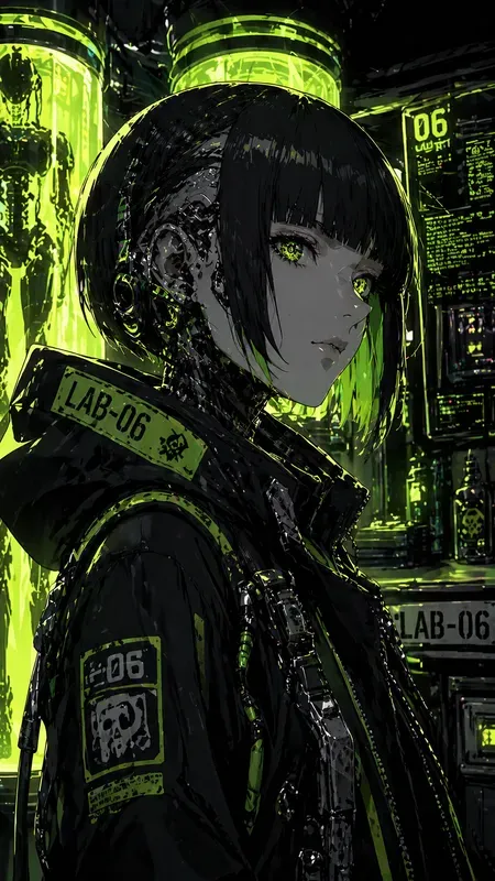 Neon Lime Cyberanime Aesthetics