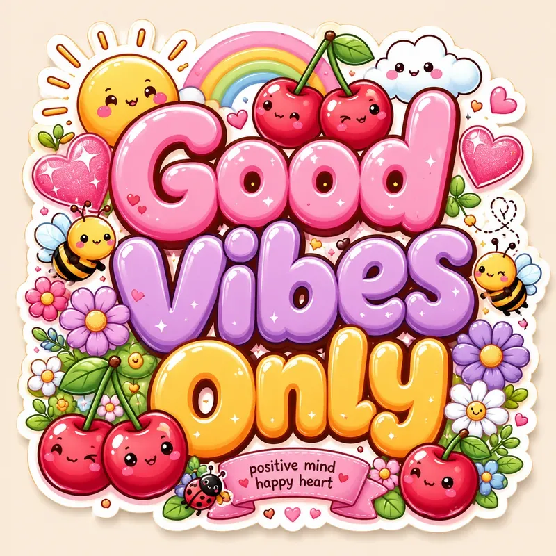 Whimsical Cute Typography Stickers
