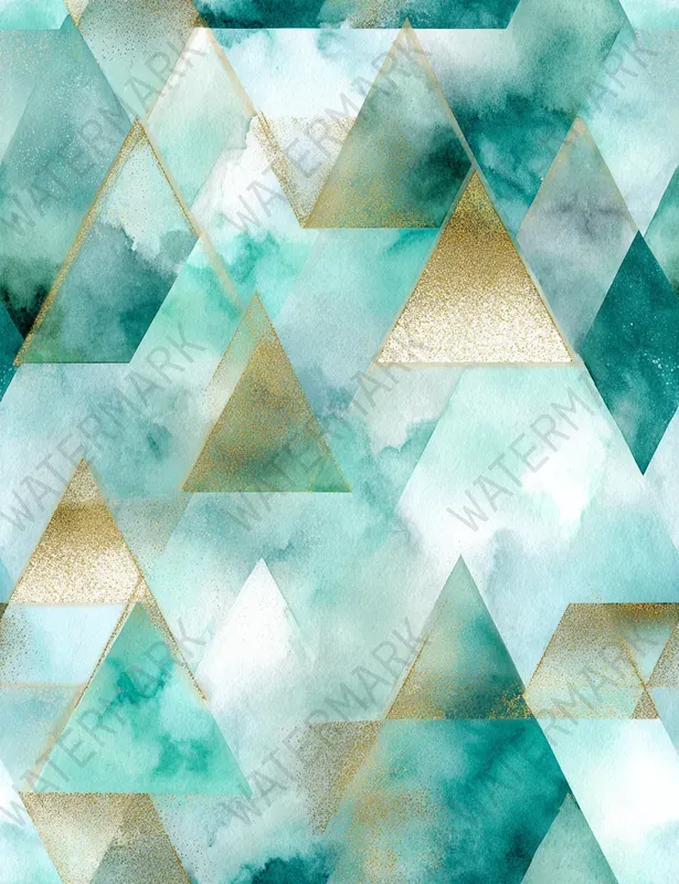 Romantic Teal Seamless Patterns