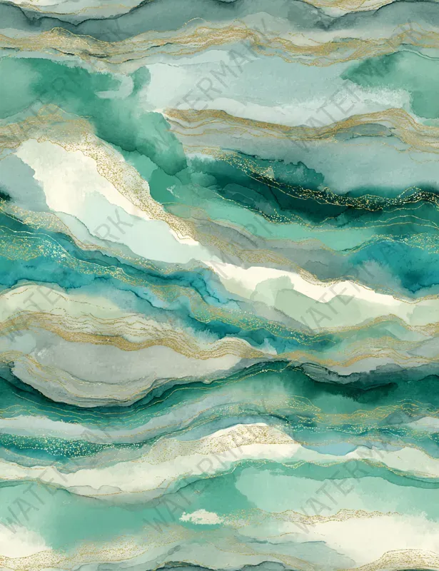 Romantic Teal Seamless Patterns