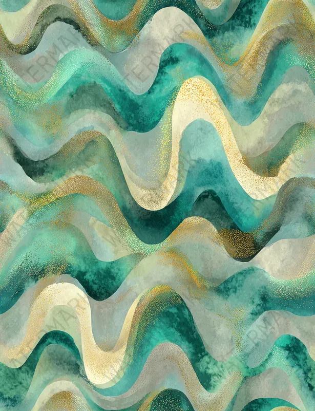 Romantic Teal Seamless Patterns