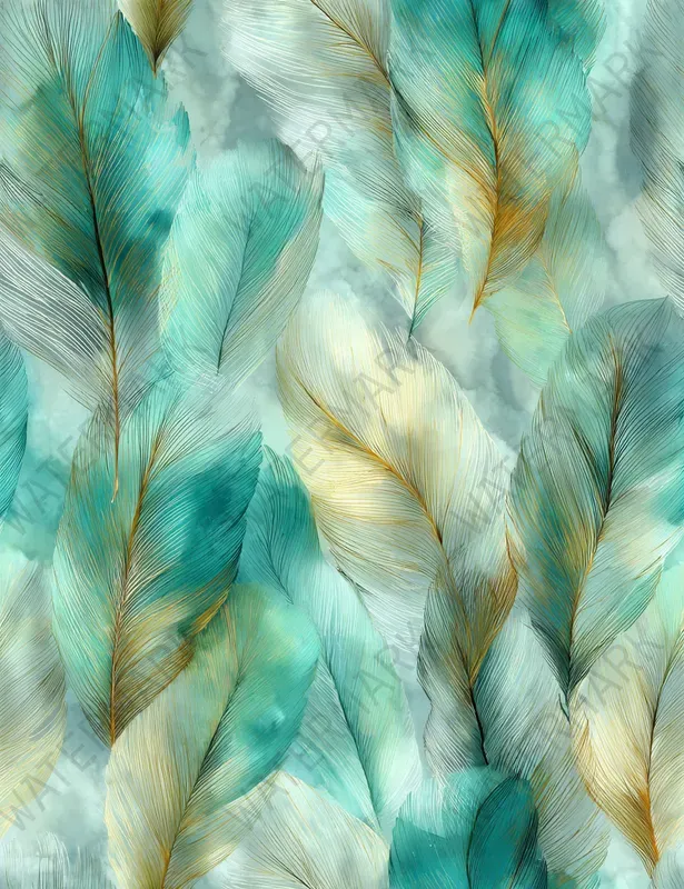 Romantic Teal Seamless Patterns