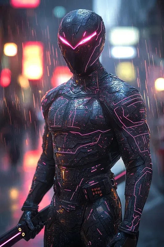 Magenta Neon Ronin Cyberpunk Portraits