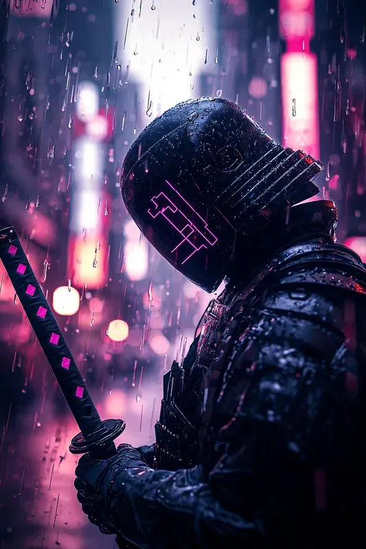 Magenta Neon Ronin Cyberpunk Portraits