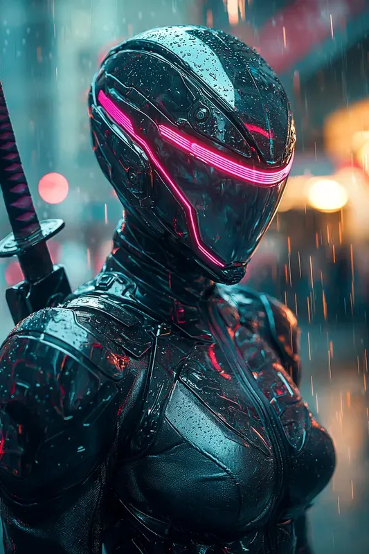 Magenta Neon Ronin Cyberpunk Portraits