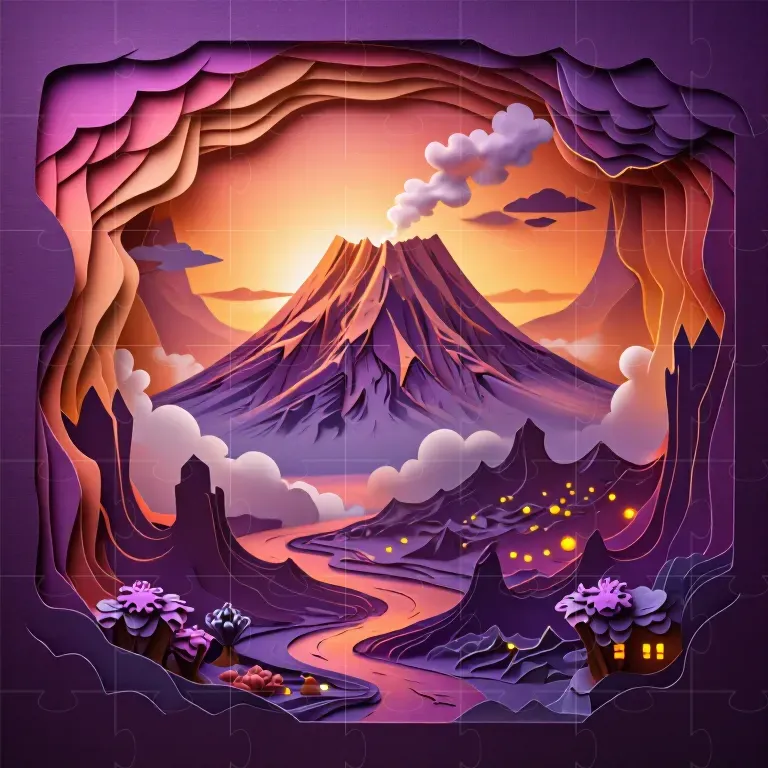3D Layered Papercraft Fantasy Landscapes