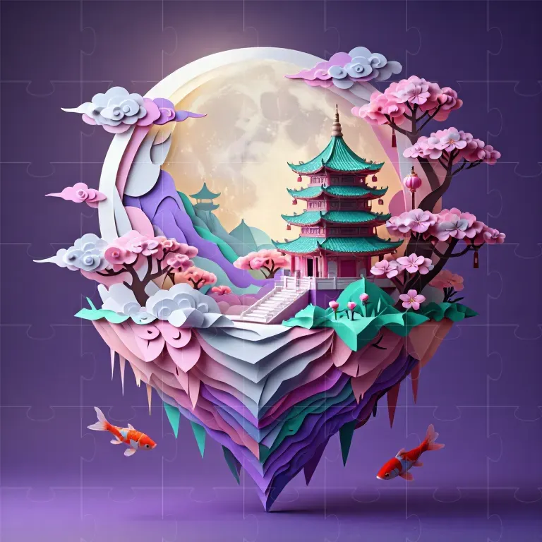 3D Layered Papercraft Fantasy Landscapes