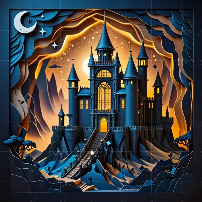 3D Layered Papercraft Fantasy Landscapes
