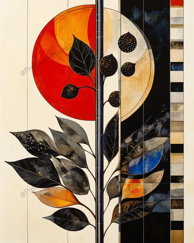 Abstract Scandinavian Folk Art Paintings