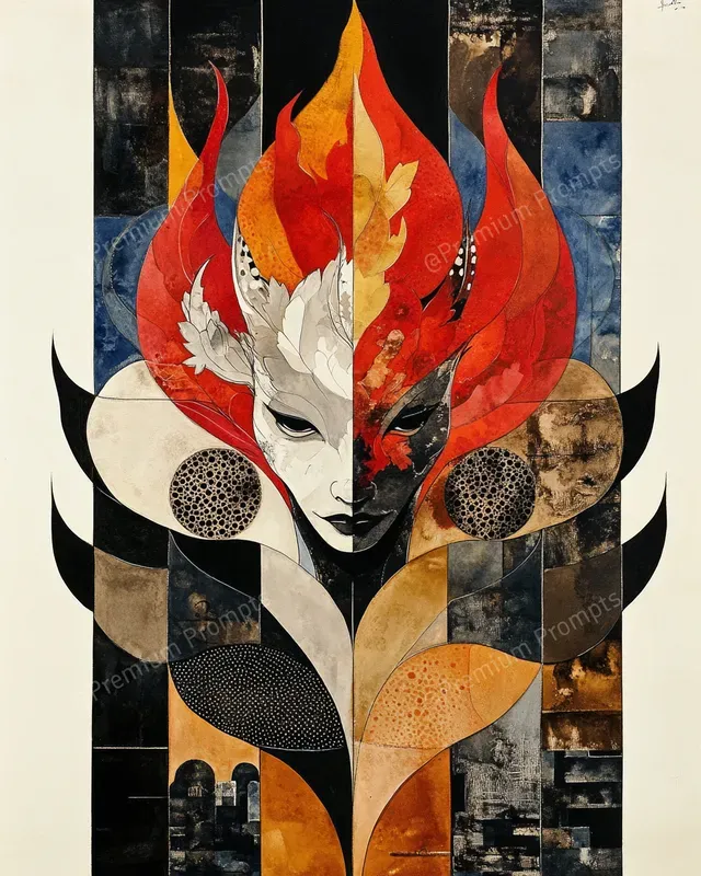 Abstract Scandinavian Folk Art Paintings