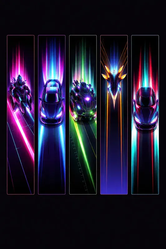 Neon Bookmark Set 5v Masters