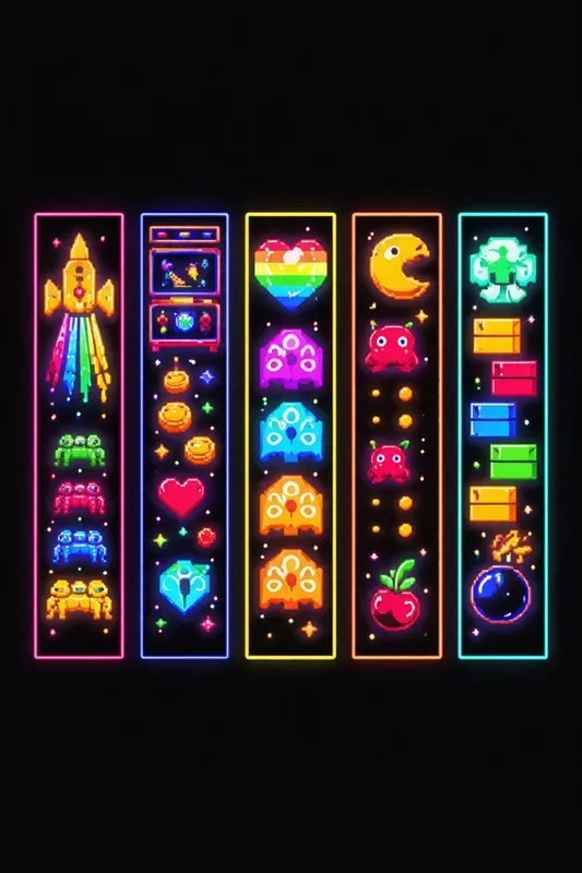 Neon Bookmark Set 5v Masters